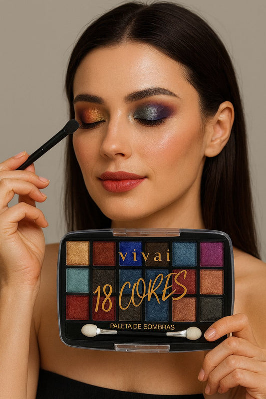 Paleta de Sombras Vivai 18 Cores – Aurah