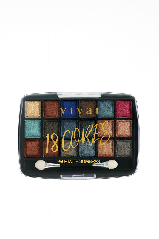 Paleta de Sombras Vivai 18 Cores – Aurah