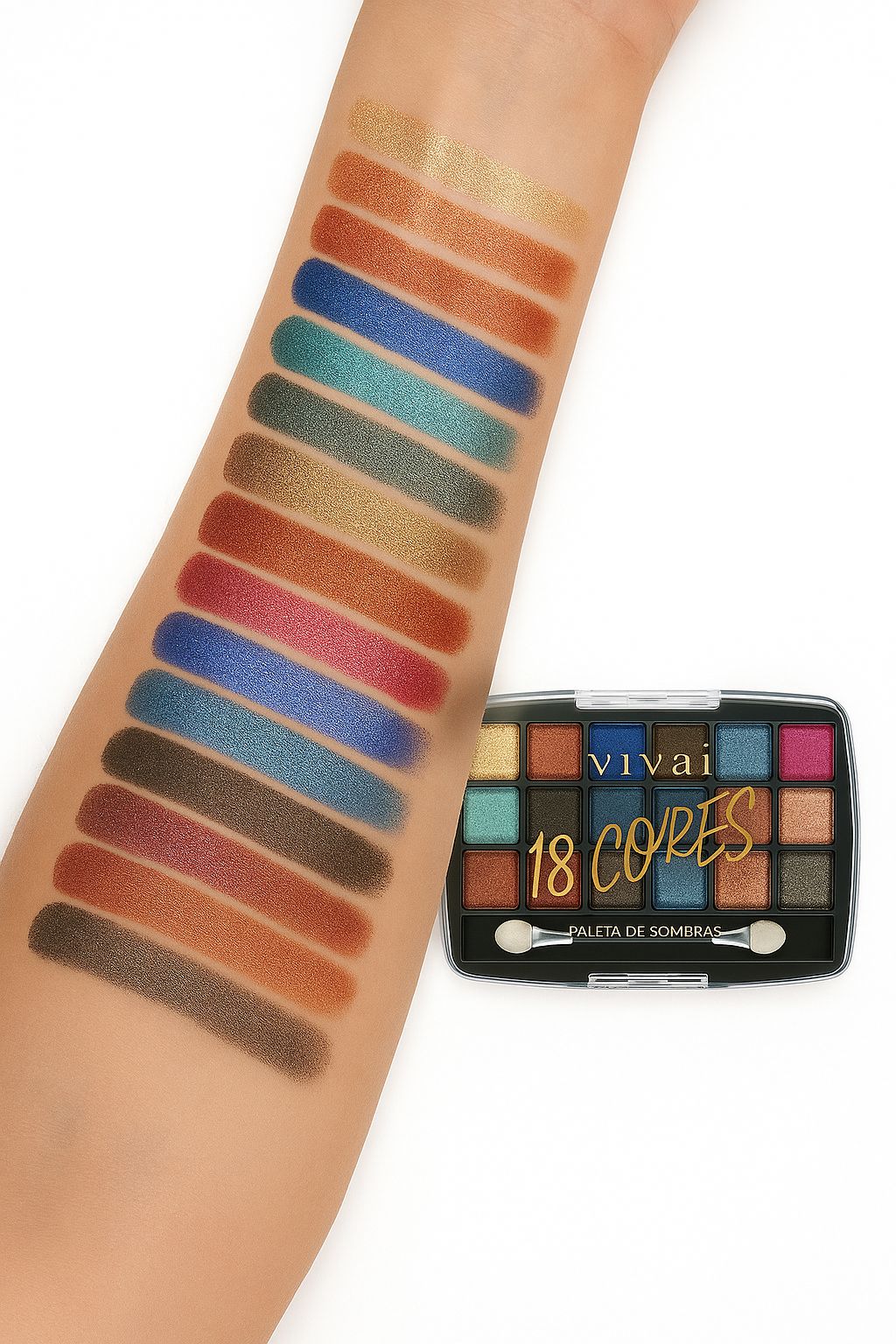 Paleta de Sombras Vivai 18 Cores – Aurah