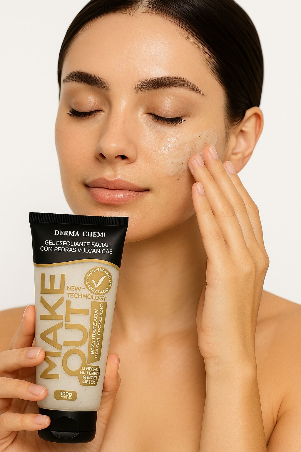 Gel Esfoliante Facial com Pedras Vulcânicas – Aurah (100g)